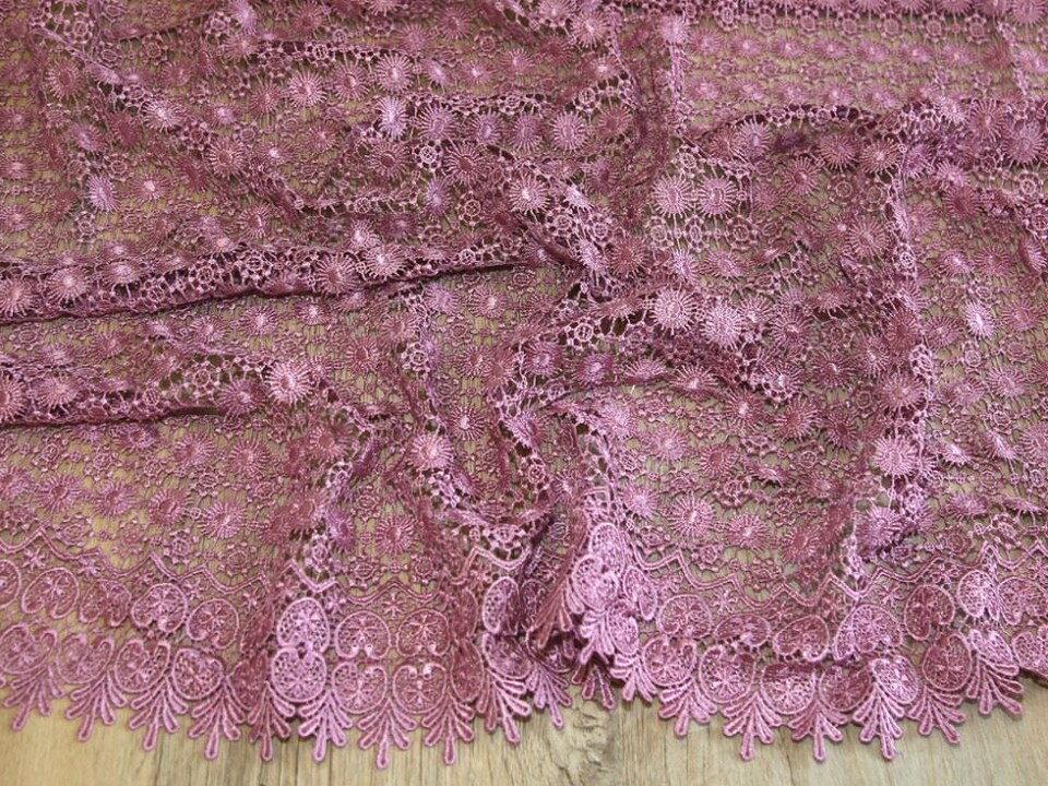 Pink Heavy Guipure Lace Fabric for Bridal, Dressmaking, 137cm / 53" Wide - per metre