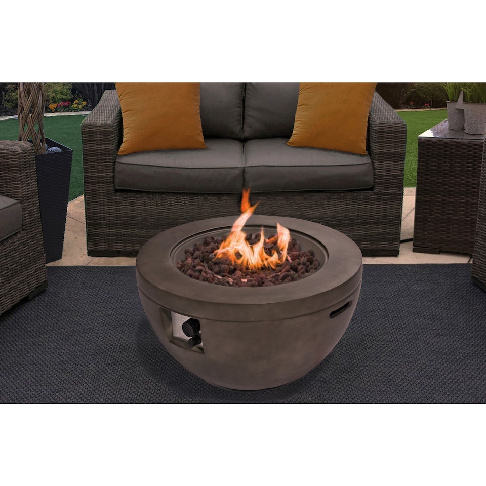 image 1 of Centurion TABITI Dark Grey Lavish Garden & Patio Fire Pit with Stone Finish - Fully Assembled