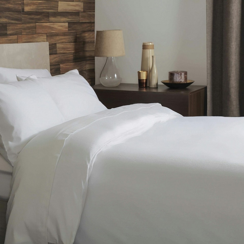 image 1 of Belledorm Brushed Cotton Duvet Cover - White - Kingsize