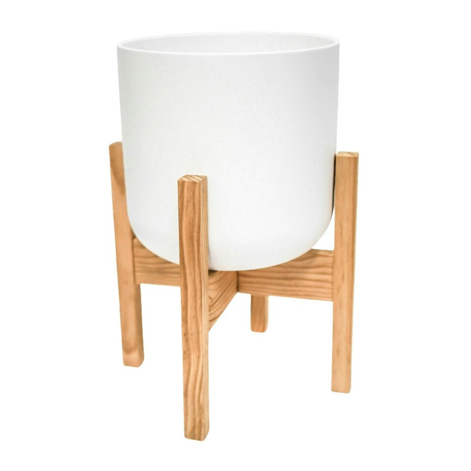 image 1 of Lisbon Pot & Stand White