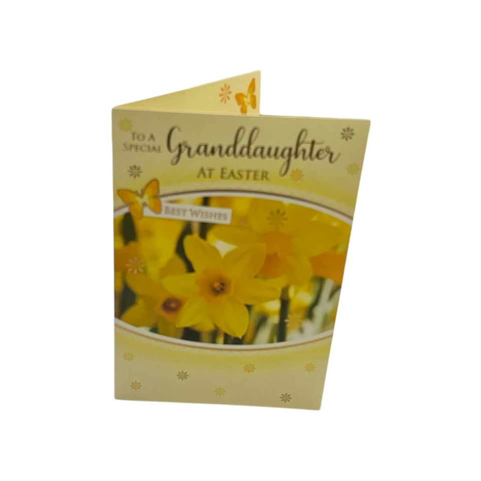 image 1 of To A Special Granddaughter Yellow Daffodil Flowers Design Easter Card