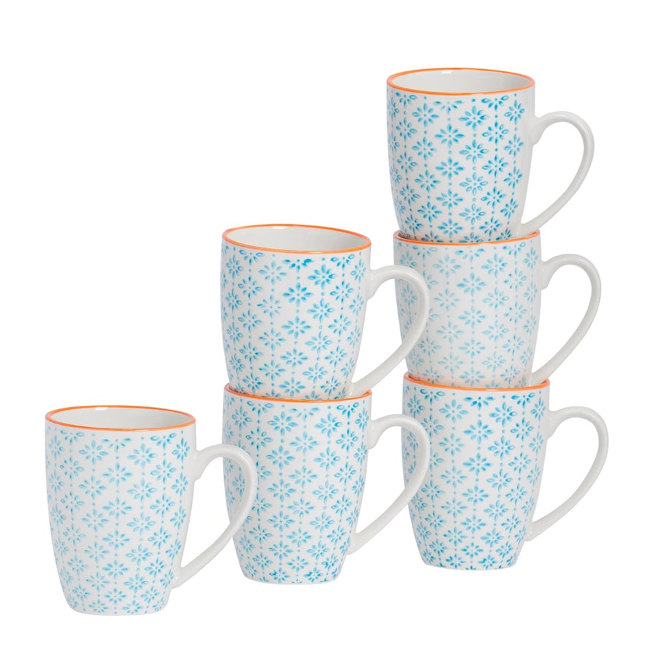 image 1 of Nicola Spring 15 Piece Hand-Printed Tea Set - Navy