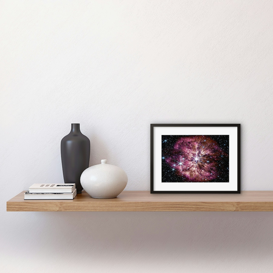 image 1 of NASA James Webb Telescope Prelude to Supernova 9x7" Black Framed Wall Art Print