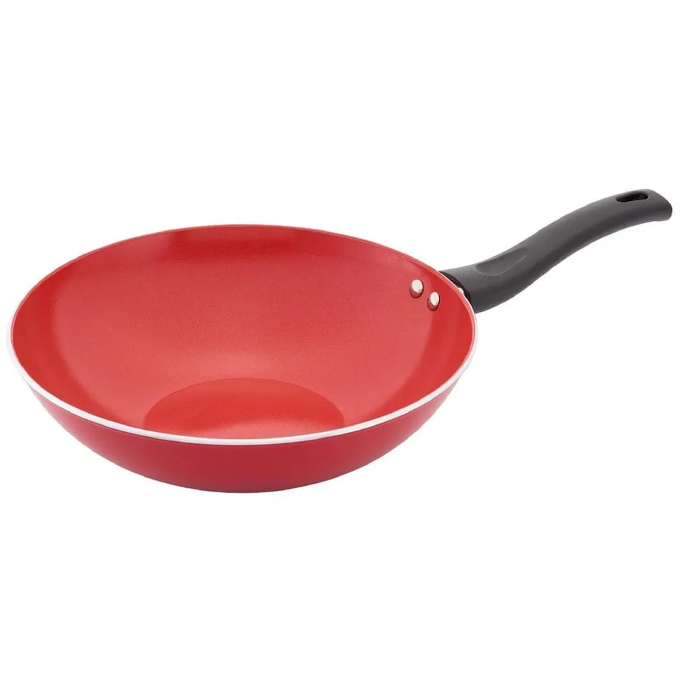 Judge 28cm Ceraglide Ceramic Non-Stick Wok Pan Red