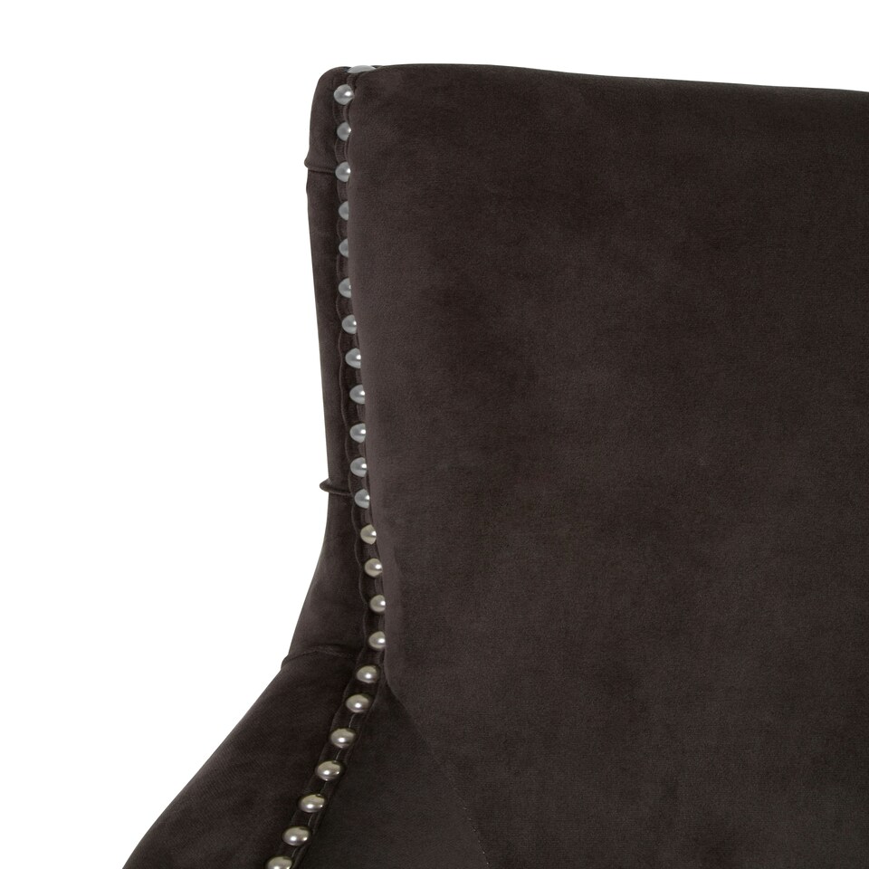 image 1 of Interiors by Premier Black Velvet Dining Chair, Comfortable High Back Office Chair, Aesthetic Velvet Accent chair for Living Room
