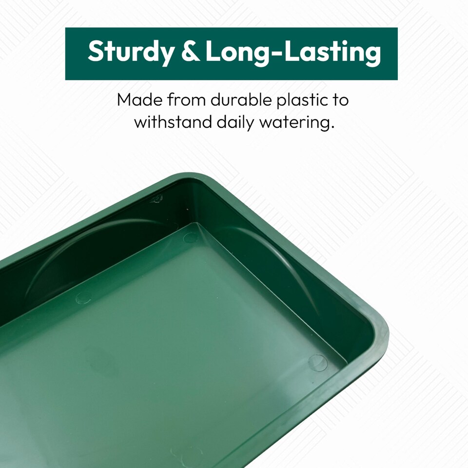 image 1 of 55cm Windowsill Plant Tray Plastic Drip Tray for Indoor Outdoor Plant Pots Pack of 9