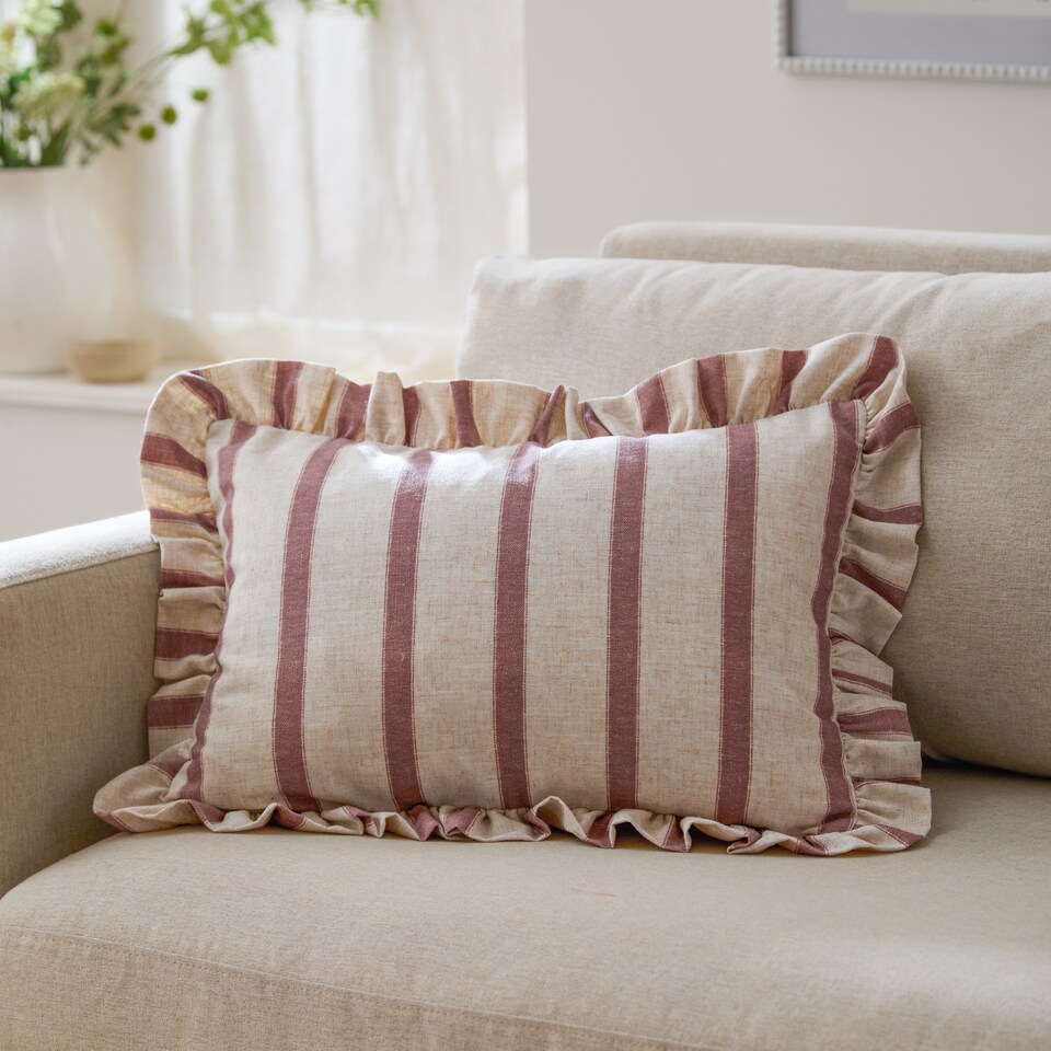 image 1 of Wylder Connie Striped Ruffle Cushion