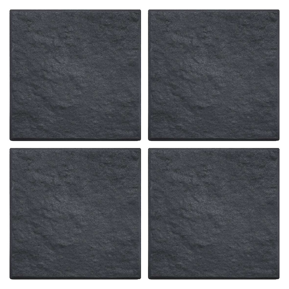 image 1 of Square Stomp Stone Grey Slate Stepping Stones - Pack of 4