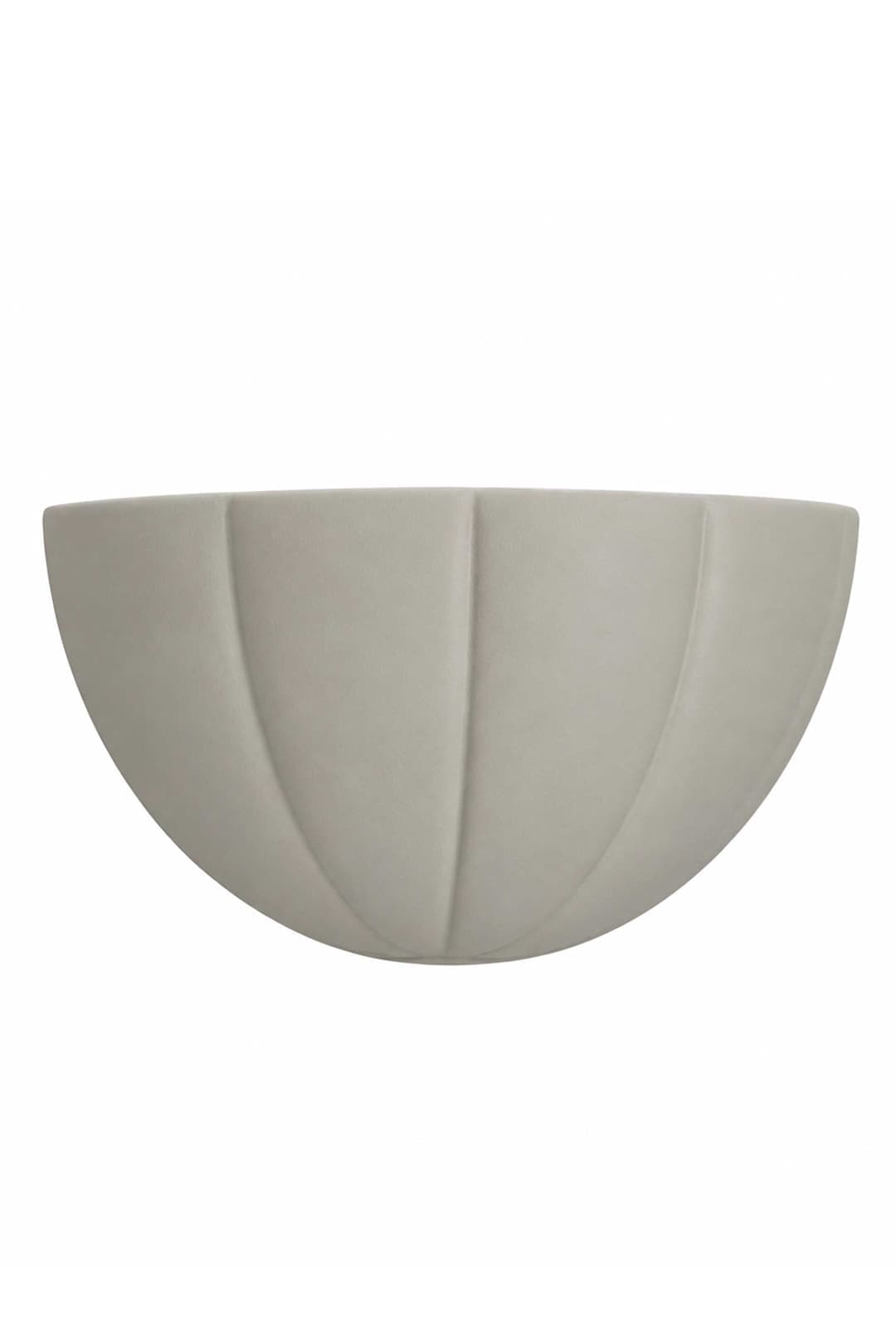 ValueLights Leonardo Scallop Curve Ceramic Flush Wall Sconce Light with Bulb in Pale Grey