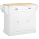 image 6 of HOMCOM Kitchen Island with Adjustable Shelf Storage Drawers and Cabinets White
