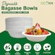 image 5 of ECONX 50Pcs Biodegradable Bagasse Bowls 12oz White Sugarcane Disposable Bowl