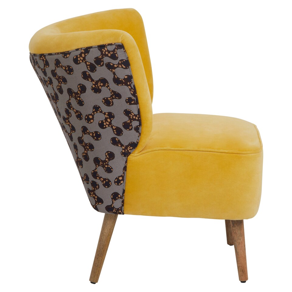 image 1 of Interiors by Premier Cefena Yellow Print Chair Yellow