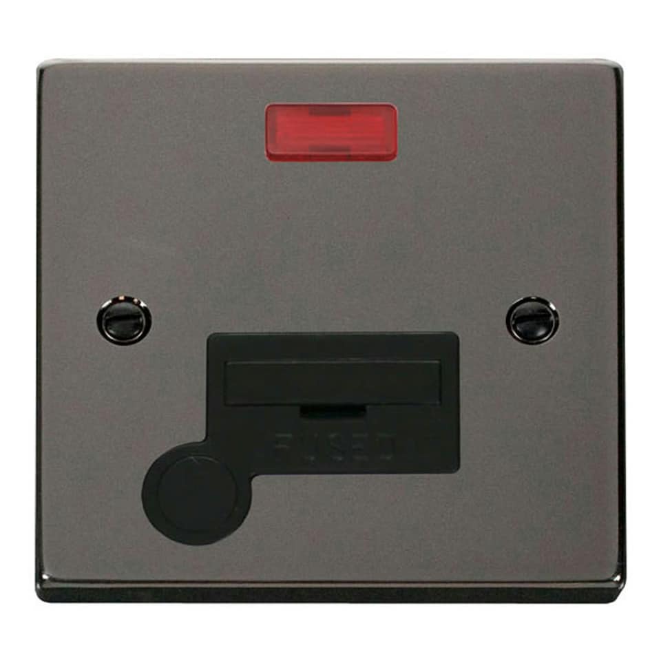 image 1 of SE HOME Black Nickel 13A Fused Connection Unit With Neon With Flex Black | Nickel