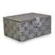 image 1 of Twisted Grey Paper Rope Picnic Basket Grey | Grey | M