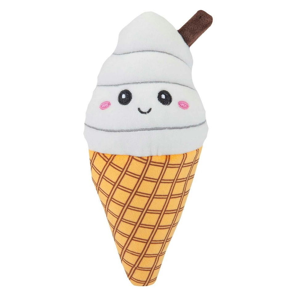 image 1 of Ice Cream Soft Toy Cute Plushie Huggable Cuddly Stuffed Toy 16cm White
