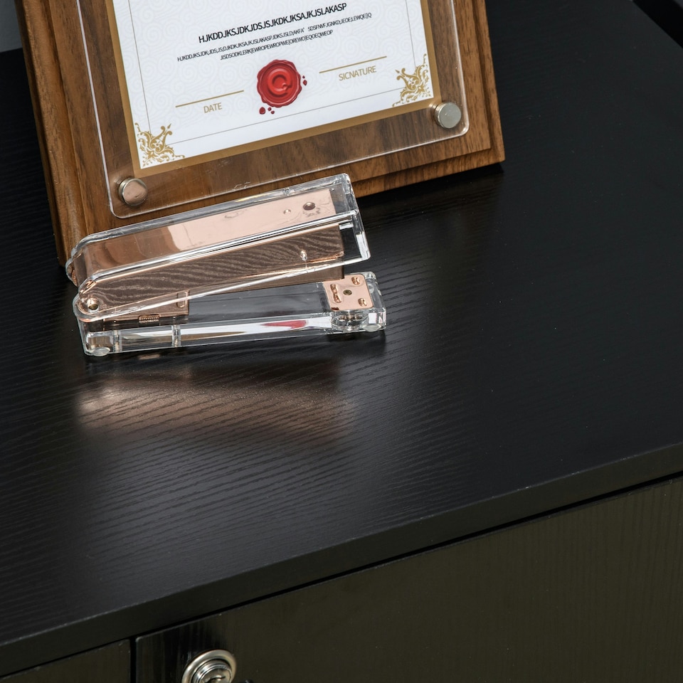image 1 of Vinsetto 2-Tier Locking Filing Cabinet Office Storage Cabinet, Black