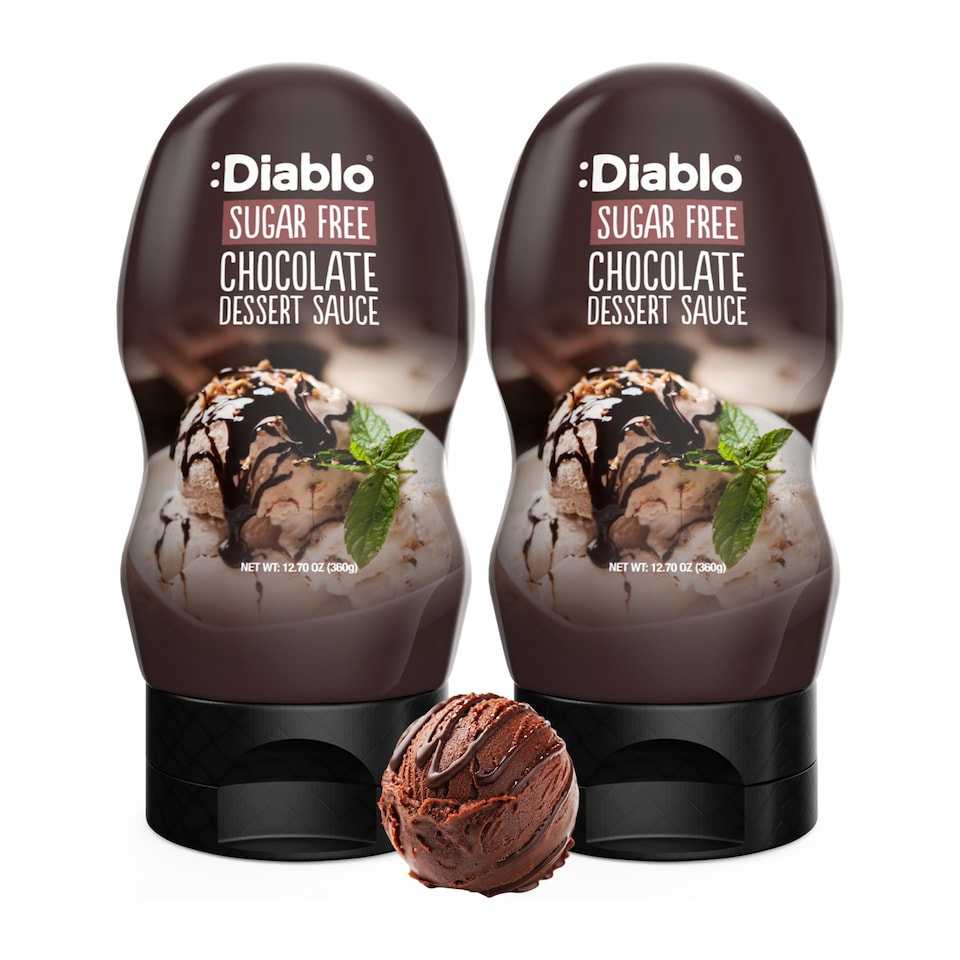 image 1 of Diablo Sugar Free Chocolate Dessert Sauce 360g Twin Pack