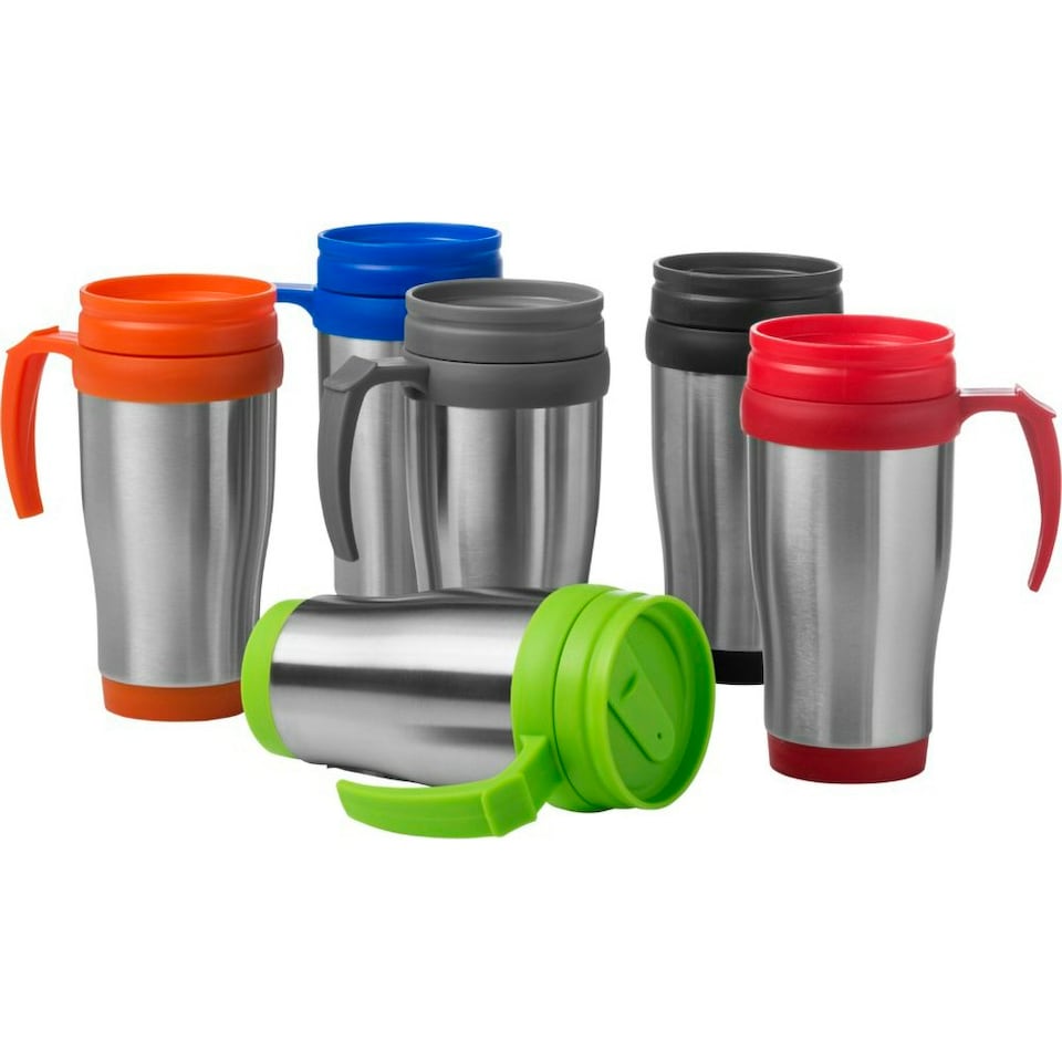 image 1 of Bullet Sanibel Insulated Mug - Silver/Solid Black - 12 x 18 x 8 cm