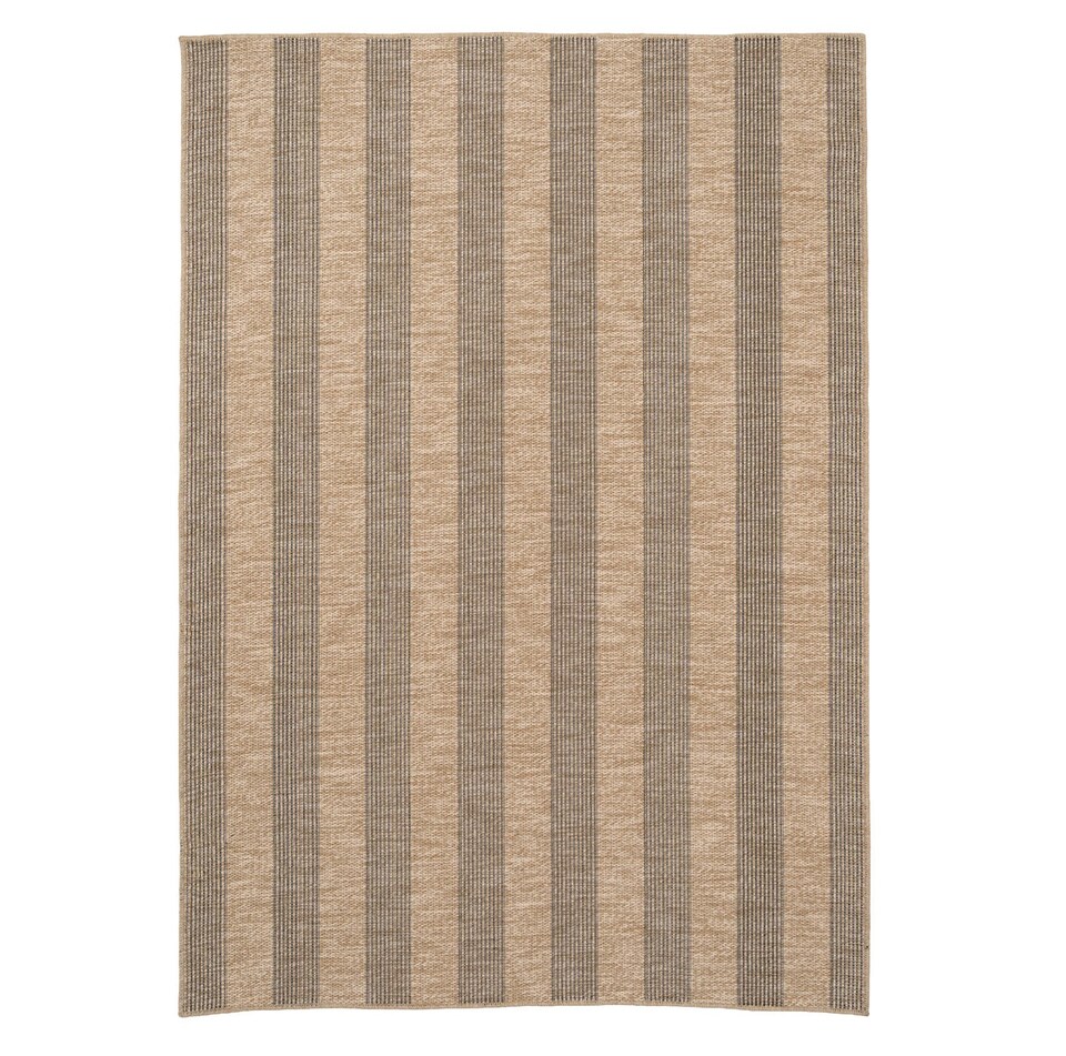 image 1 of KUKOON Leni Machine Washable Striped Rug – Modern Beige Jute-Look Area Mat 60cm x 240cm