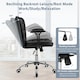 image 6 of Yaheetech Mid-Back PU Leather Office Task Chair with Rolling Wheels | Black