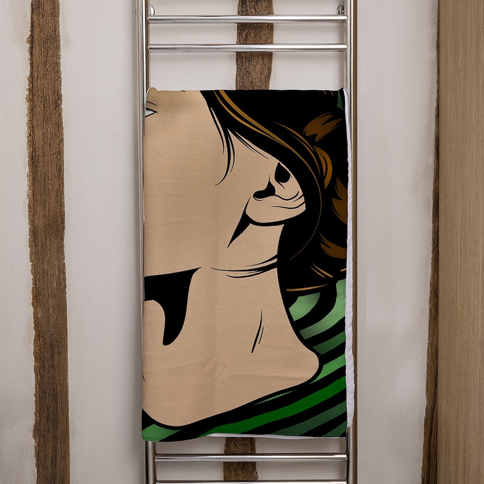 image 1 of portrait of woman Designer Bath Towel | Multi