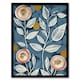 image 1 of Folk Art Flower Line Patterns Pink Bedroom Black Framed Wall Art Print A4
