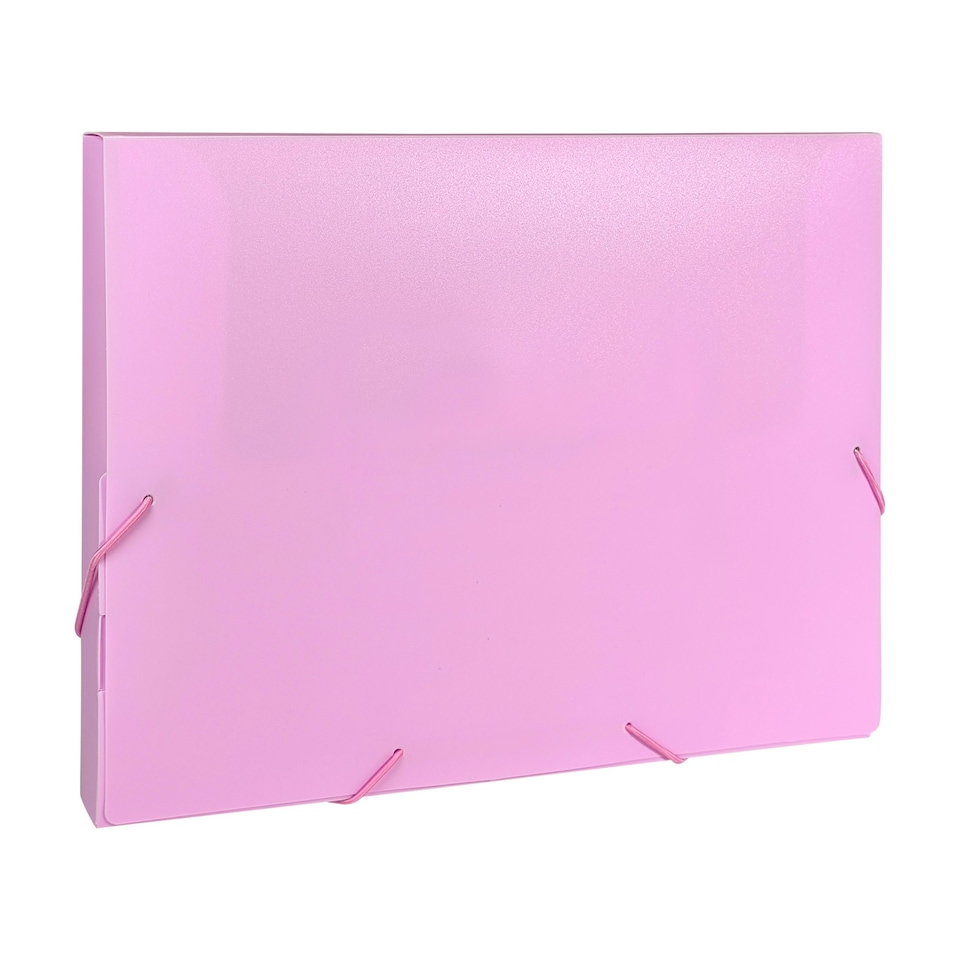 image 1 of Pastel Pink A4 Elastic Closure Box File