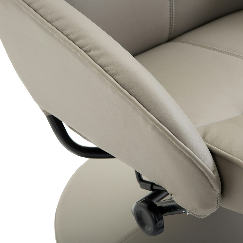 image 1 of HOMCOM Swivel Armchair with Footstool and Adjustable Backrest Grey