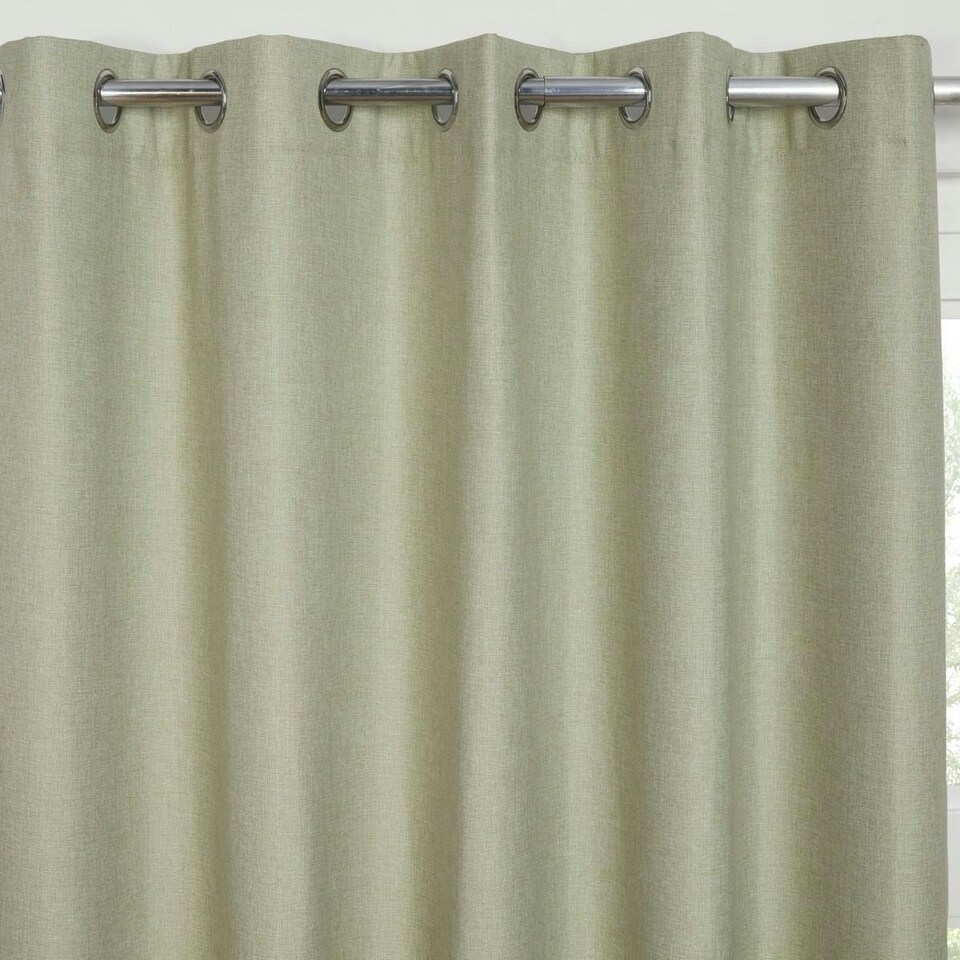 image 1 of Sundour Cosmos Eyelet Curtains Green Green | 66x54"