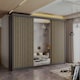 image 2 of Sliding Wardrobes 4U Modern Vertical Panelled Mirror Sliding Wardrobe – 150cm to 250cm, White, Black, Grey, Oak | Grey