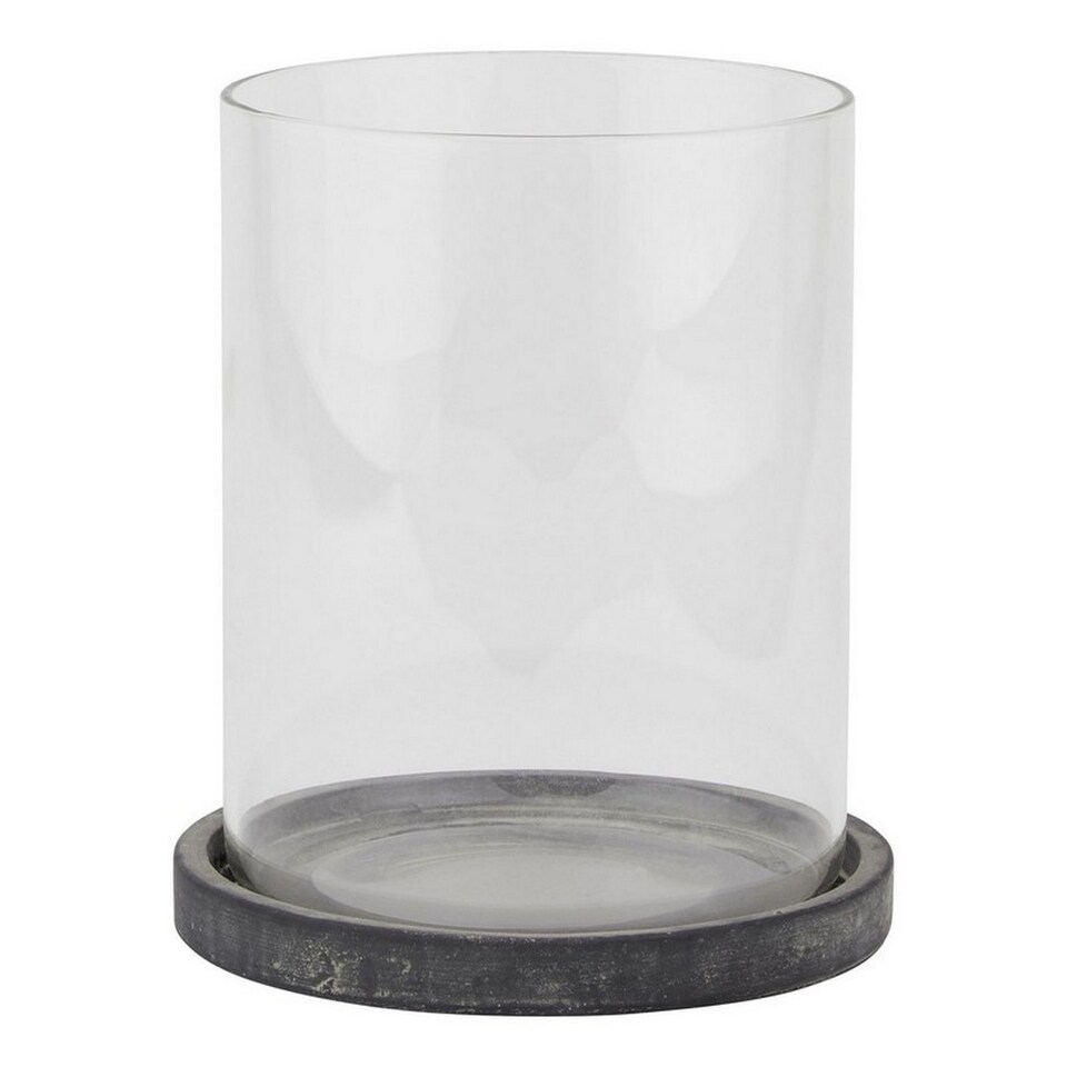 image 1 of Amalfi Large Hurricane Lantern - Ceramic - L18 x W18 x H21 cm - Grey