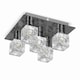 image 4 of ValueLights Modern Black Chrome Ice Cube 5 Way Flush Ceiling Spotlight