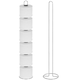 image 1 of Freestanding Toilet Holder Paper Tissue Chrome Storage Stand Holds Up To 6 Rolls