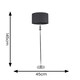 image 3 of ValueLights Marissa Charcoal Grey Fabric Drum Shade with Chrome Stacked Ball Floor Lamp with LED Bulb