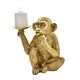 image 1 of Monkey Pillar Candle Holder Gold