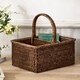 image 2 of Natural Rattan Double Storage Basket Brown