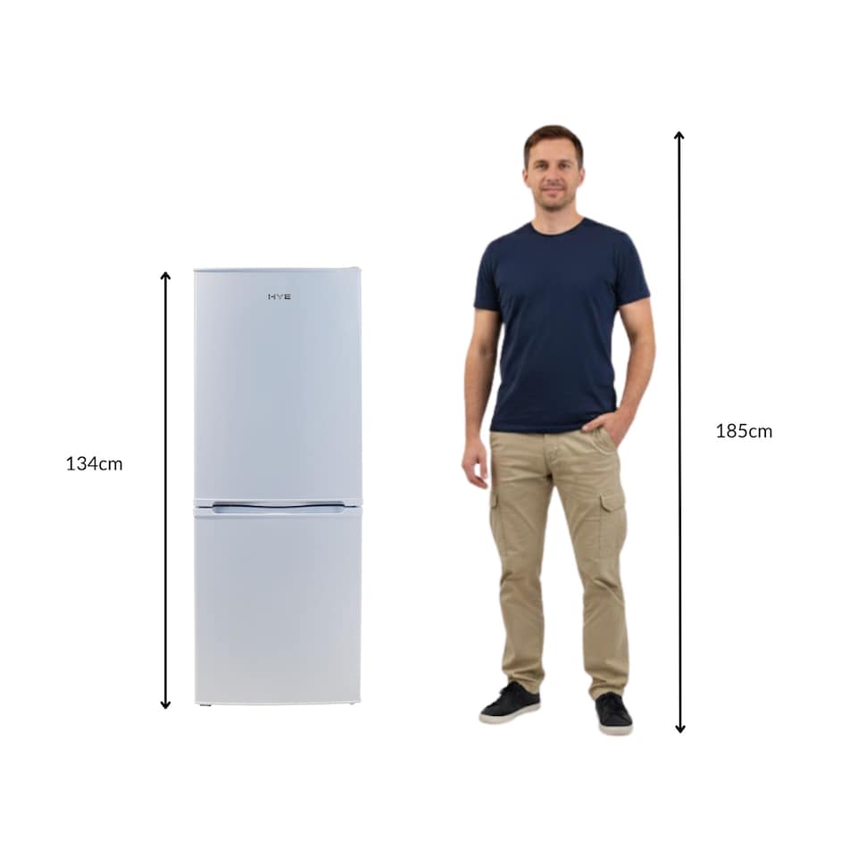 image 1 of HYE 60-40 Freestanding Fridge Freezer, 137 Litre, 48cm, White - RF01FF137W24