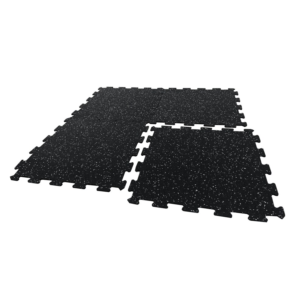 image 1 of 14mm Interlocking Rubber Topped EVA Foam Floor Mats - 62cm x 62cm Black | Pack of 12