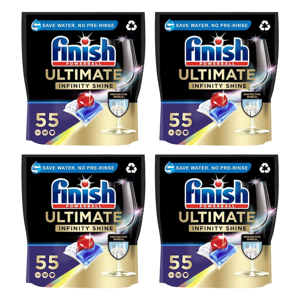 image 1 of 4x Finish Powerball Ultimate Infinity Dishwasher Tablets 55's (220 Capsules Total)