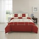 image 2 of Patchwork Duvet Cover Set Vintage Style Bedding Matching Pillowcases | Red | King