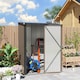 image 9 of Outsunny 5ft x 3ft Lean to Garden Shed, Metal Outdoor Storage Shed with Single Lockable Door, Tool Storage Shed for Garden, Patio, Brown