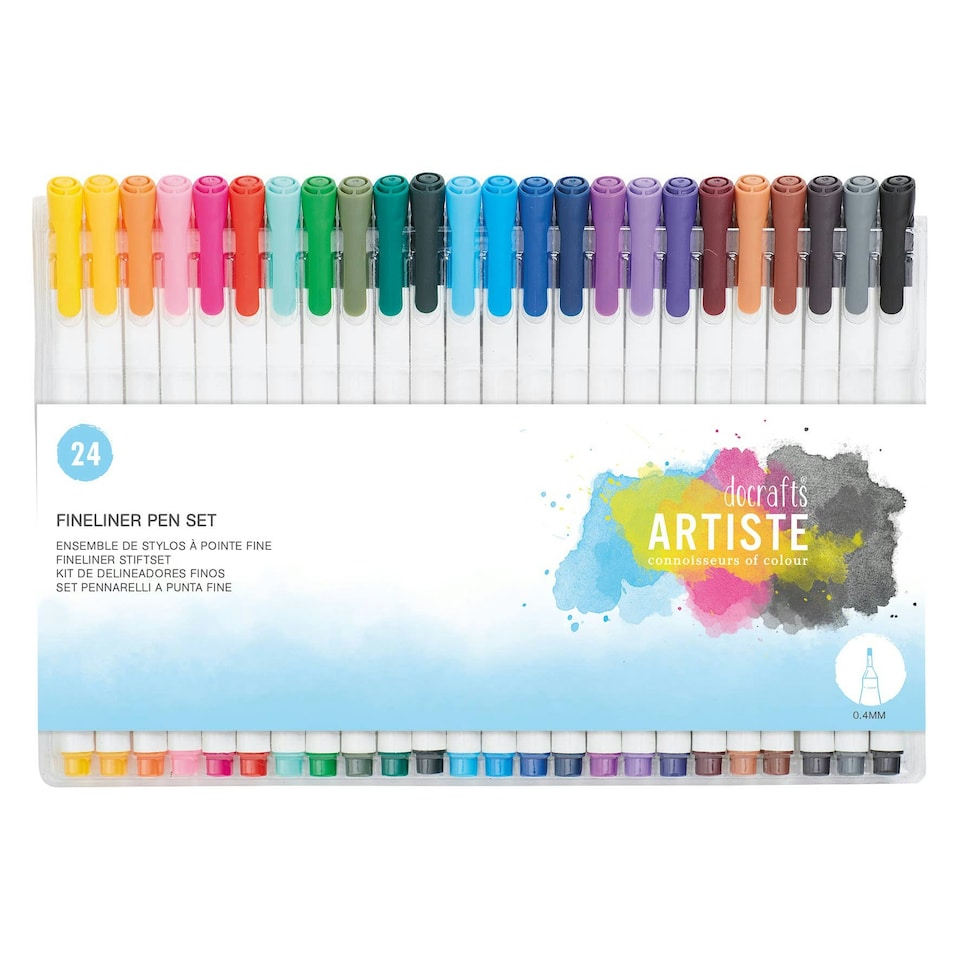 Artiste Fine Liner Pen, Multicoloured, Pack of 24, Set