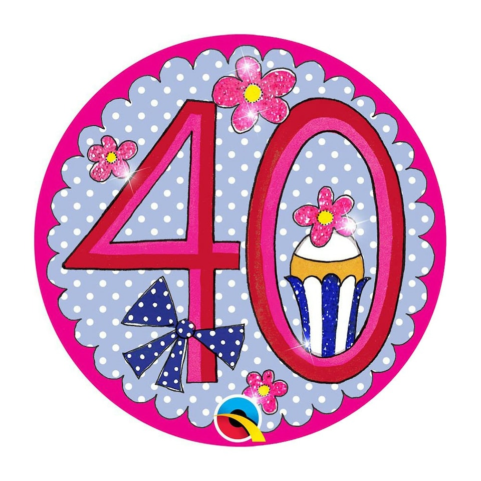 Rachel Ellen Birthday Girl Glitter Badge - Pink/White/Purple - One Size