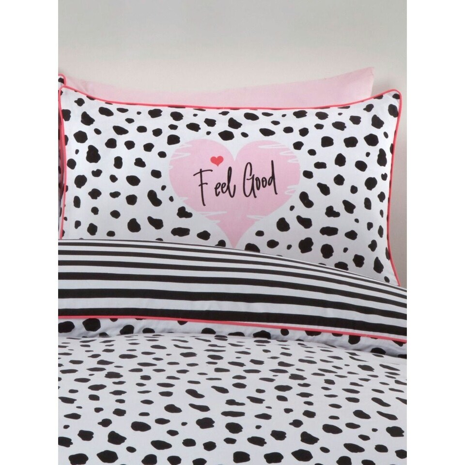 image 1 of Rapport Dalmatian Print Duvet Cover Set - Black/White - Single Black | Double