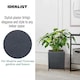 image 6 of Hammered Stone Style Black Square Indoor Planter on Metal Stand H35 L30 W30 cm, 22 ltrs Cap.
