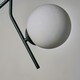 image 2 of ValueLights Modern 2 Way Hanging Bar Matte Black And Glass Globe Shade Ceiling Light Fitting