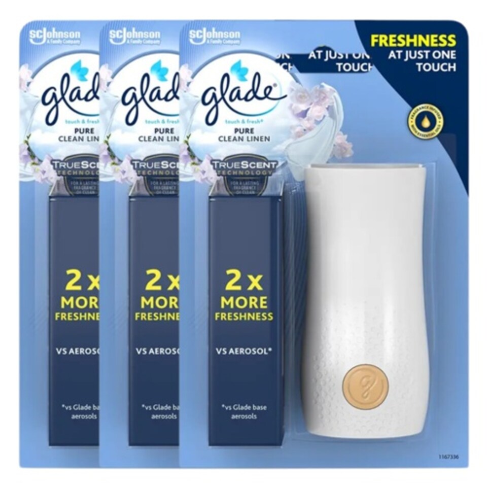 image 1 of Glade Touch & Fresh Holder Clean Linen | Blue | 1 - Blue | 1