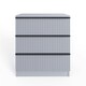 image 6 of FWStyle Lania Ripple Ridged 3 Drawer Chest Of Drawers Matt Grey