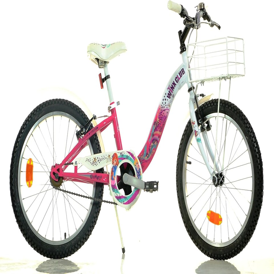 Dino Winx 20in Kids Bike - White/Pink