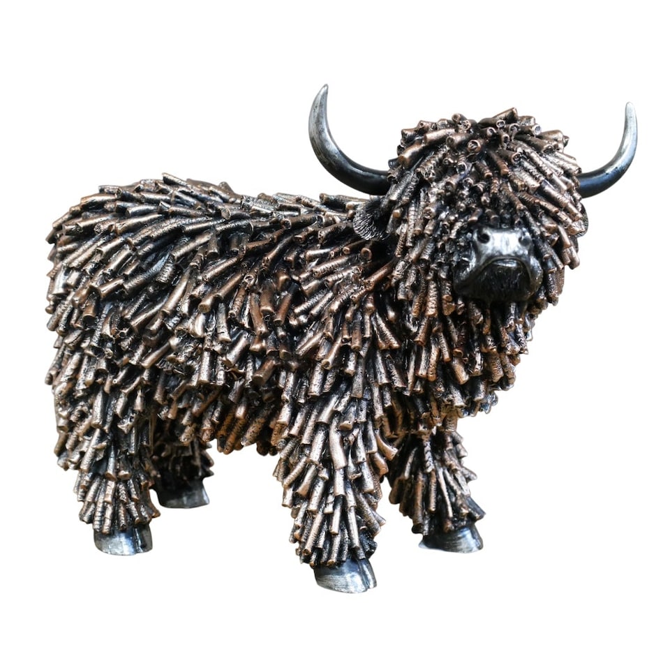 image 1 of Gifts Direct 2 U Bronzed Highland Cow Ornament Bronze